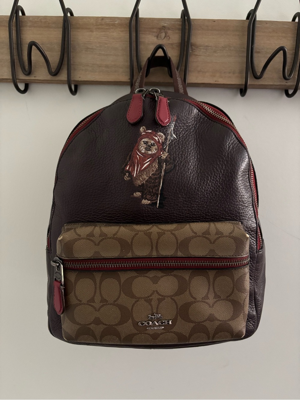 Star Wars X Coach Medium Charlie Backpack In Signature Canvas With Ewok